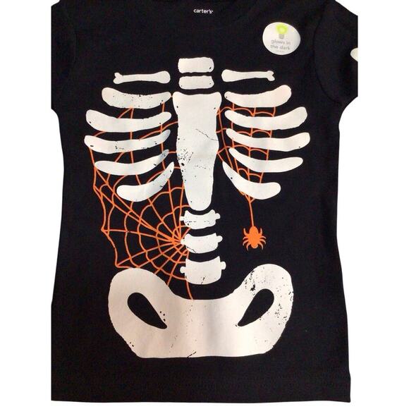 Carter's Toddler Glow-In-The-Dark Halloween Skeleton Pajama Set Size 3T - Picture 3 of 11